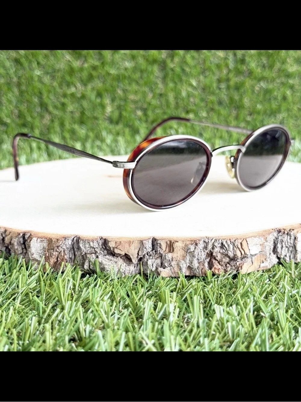 Vintage Calvin Klein CK 139-S Sunglasses 90s Oval Tortoise Side Shield Italy